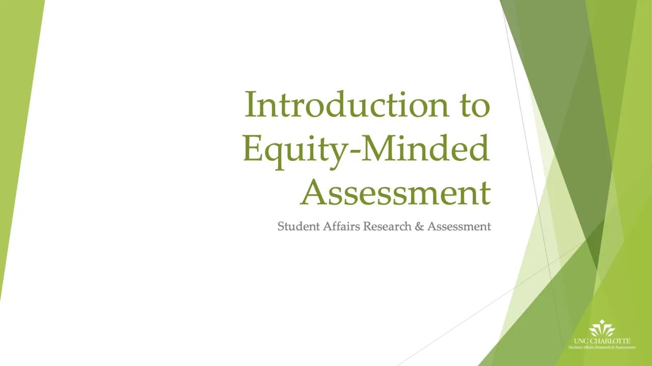 Intro to Equity Minded Assessment PowerPoint